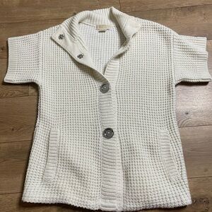 Michael Kors Women's Short Sleeve
Mock Neck Snap Button Black
Cardigan Sweater